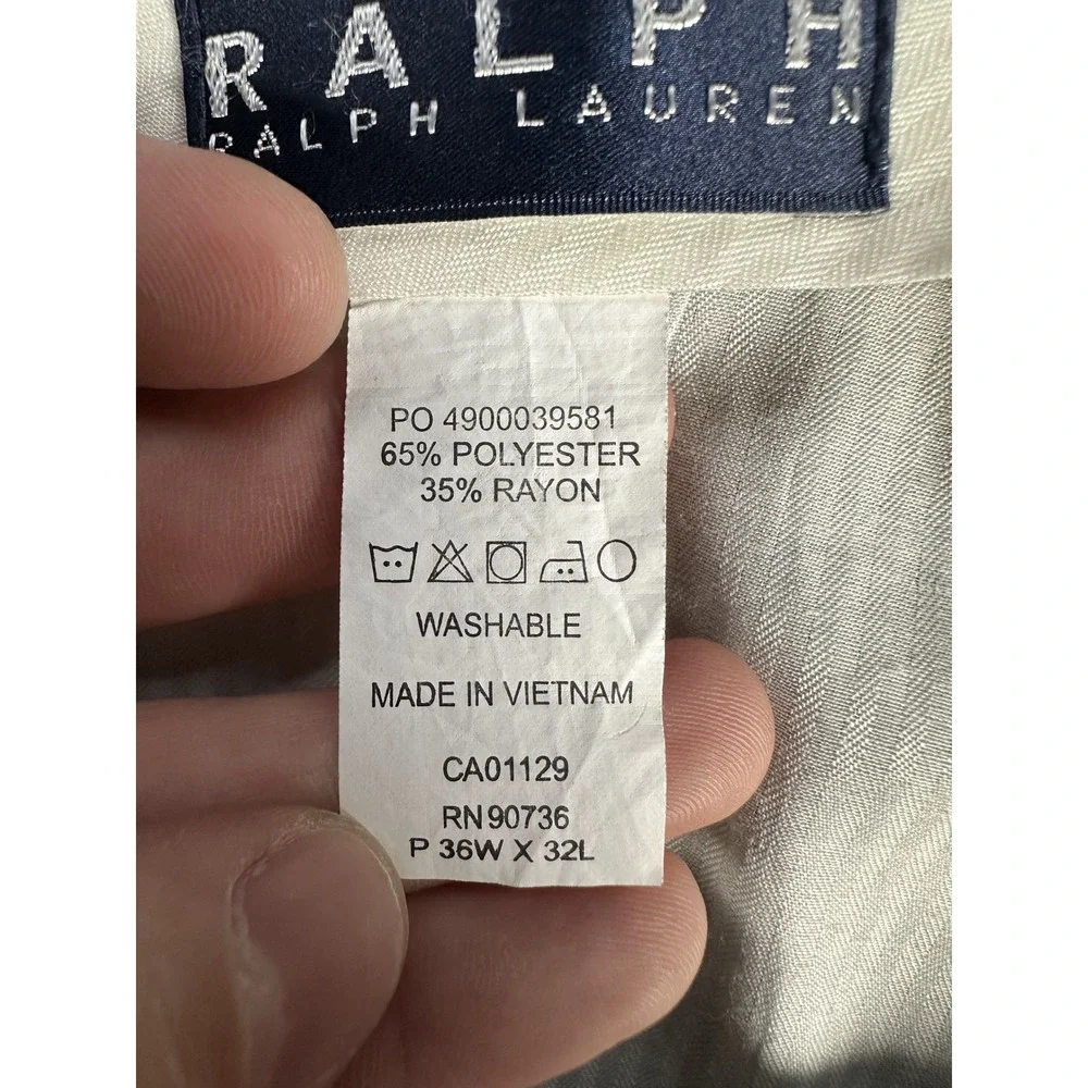 Ralph Ralph Lauren Pants Slacks 36x32 Grey Glen Plaid Old‎ Money Trousers Dress
